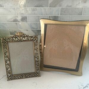 Set of 2 Metal Elegant Brass and Bronze Picture Frame Set